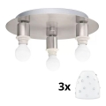 Eglo - LED таванно осветително тяло MY CHOICE 3xE14/4W/230V матов хром/бяло