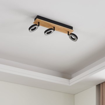 Eglo - LED точково осветително тяло 3xLED/4,2W/230V черно/кафяво