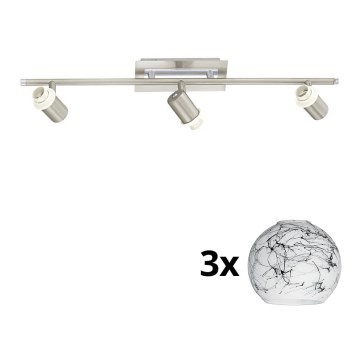 Eglo - LED точково осветително тяло MY CHOICE 3xE14/40W/230V матов хром/бяло/черно