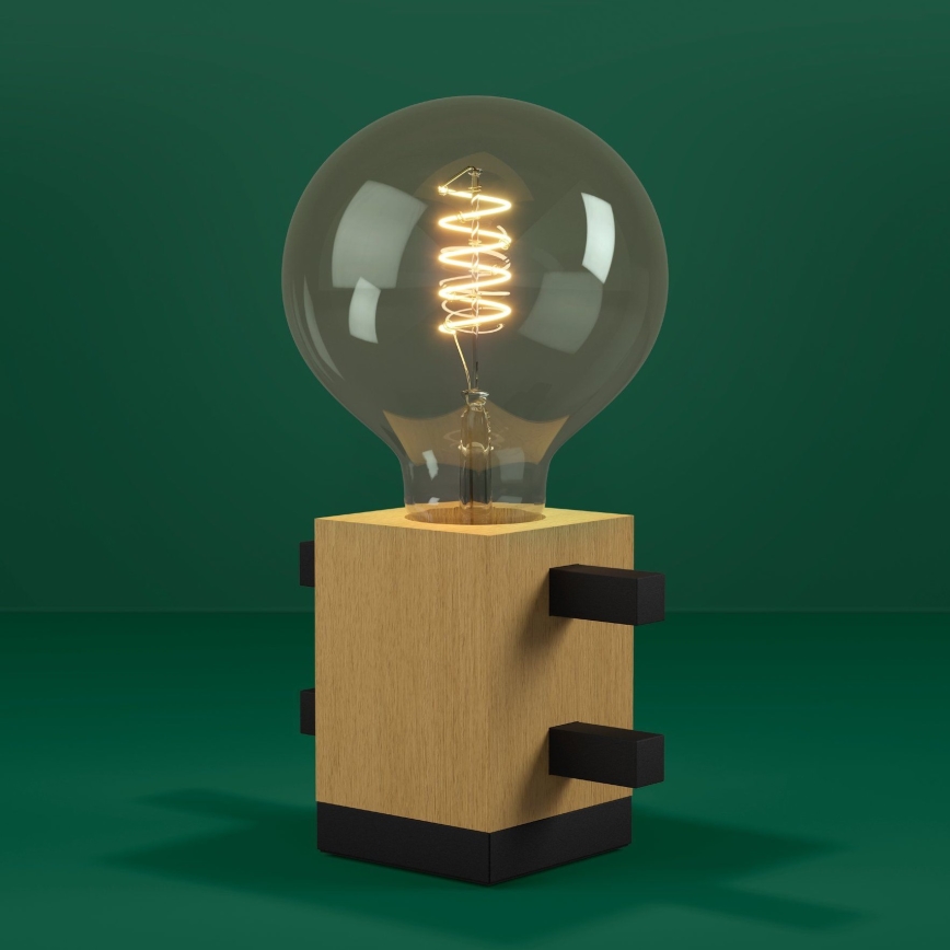 Eglo - Настолна лампа 1xE27/40W/230V черен/кафяв