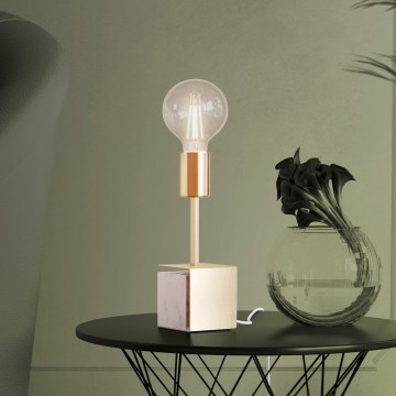 Eglo - Настолна лампа 1xE27/40W/230V златист/бял мрамор