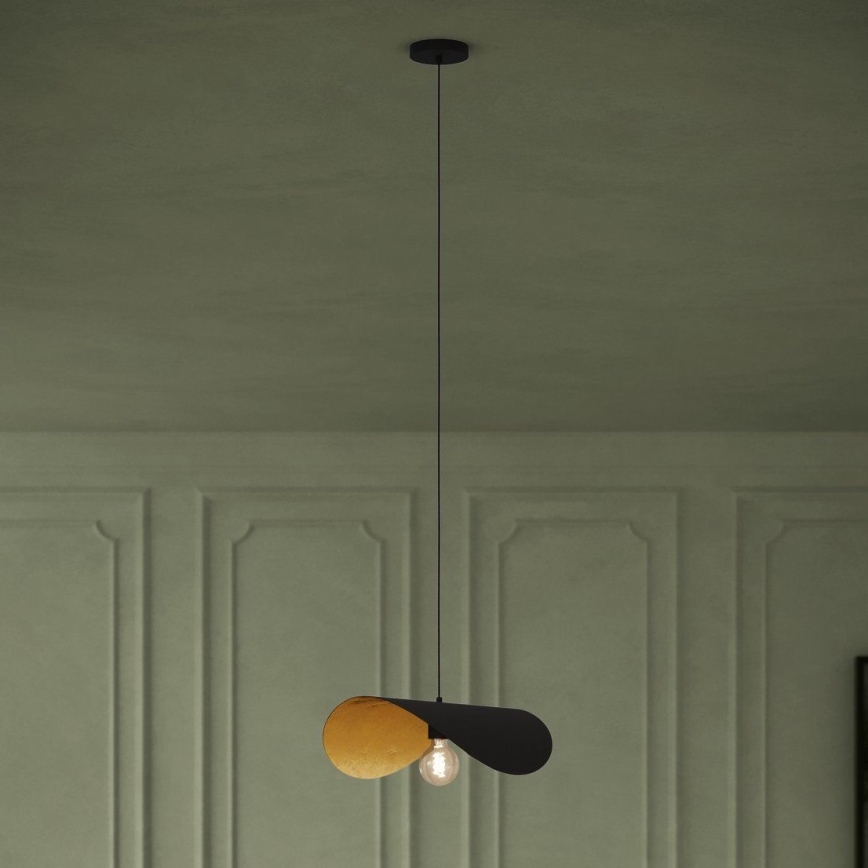 Eglo - Пендел 1xE27/40W/230V 53 см черен/златист