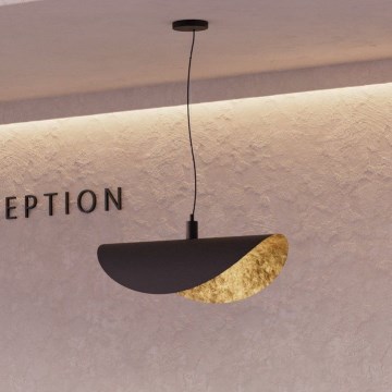 Eglo - Пендел 1xE27/40W/230V 80 см черен/златист