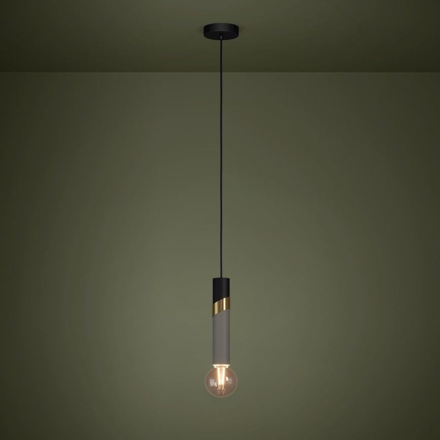 Eglo - Пендел 1xE27/40W/230V черен/златист