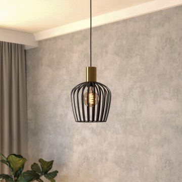 Eglo - Пендел 1xE27/40W/230V черен/златист
