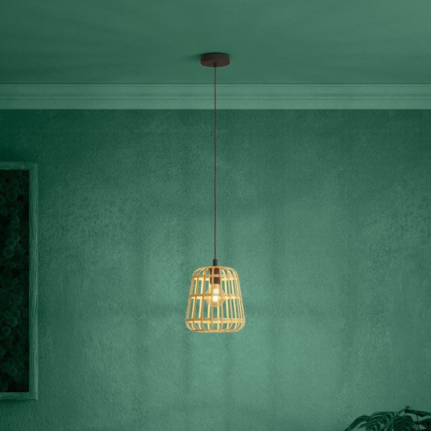 Eglo - Пендел 1xE27/40W/230V Ø 24 см бамбук