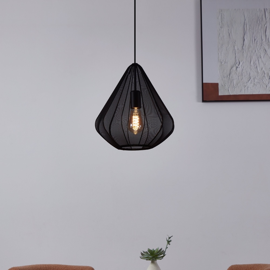 Eglo - Пендел 1xE27/40W/230V Ø 33,5 см черен