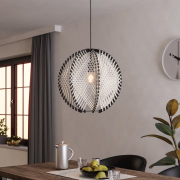 Eglo - Пендел 1xE27/40W/230V Ø 48 см бял/черен