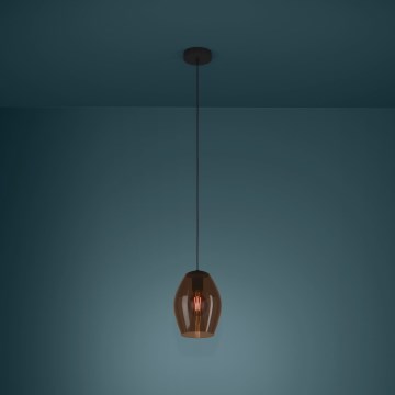 Eglo - Пендел 1xE27/40W/230V кафяв