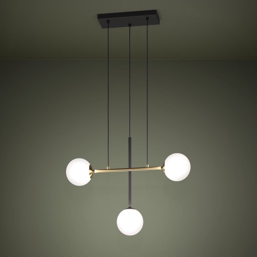 Eglo - Пендел 3xE14/40W/230V златист/черен