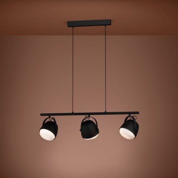 Eglo - Пендел 3xE27/28W/230V черен