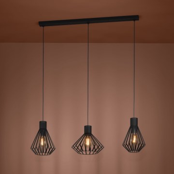 Eglo - Пендел 3xE27/40W/230V черен