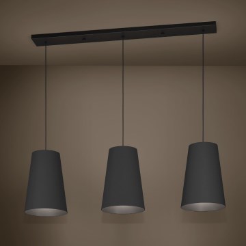 Eglo - Пендел 3xE27/40W/230V черен