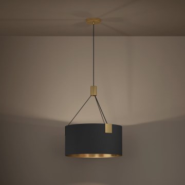 Eglo - Пендел 3xE27/40W/230V черен/златист