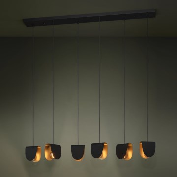 Eglo - Пендел 6xE27/40W/230V черен/златист