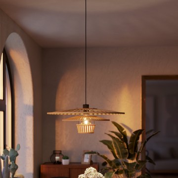 Eglo - Пендел на кабел 1xE27/40W/230V бамбук