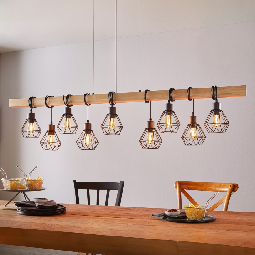 Eglo - Пендел TOWNSHEND 9xE27/60W/230V - FSC сертифицирано