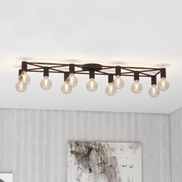 Eglo - Плафон 11xE27/40W/230V черен