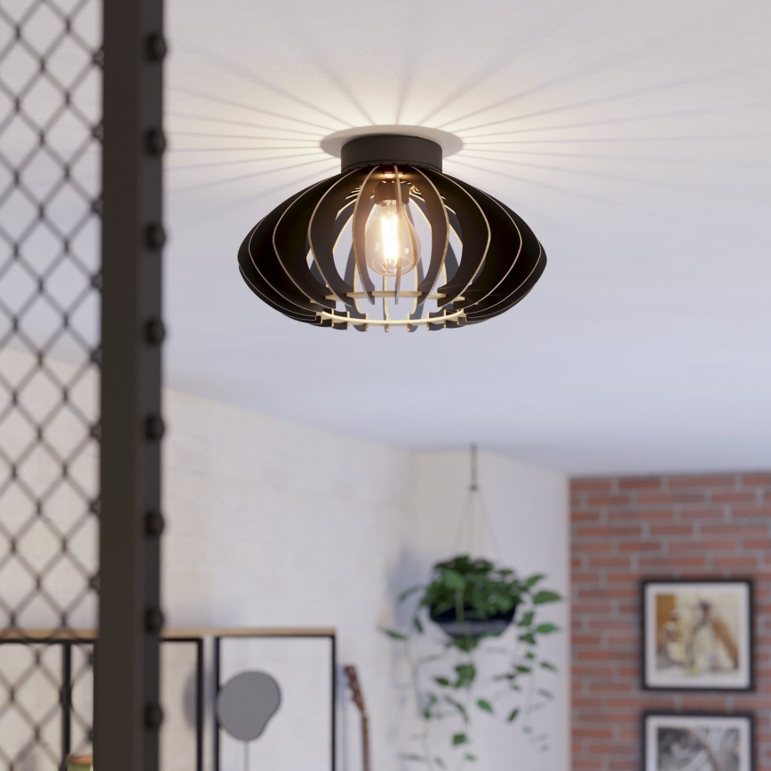 Eglo - Плафон 1xE27/40W/230V Ø 38 см черен