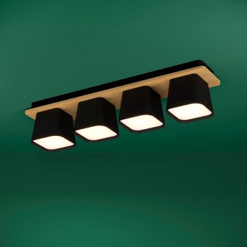 Eglo - Плафон 4xE27/40W/230V черен/кафяв