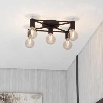 Eglo - Плафон 5xE27/40W/230V черен