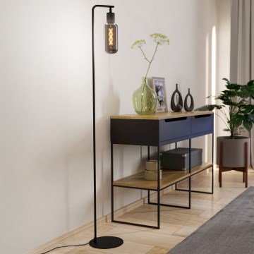 Eglo - Подова лампа 1xE27/4W/230V черна/опушена