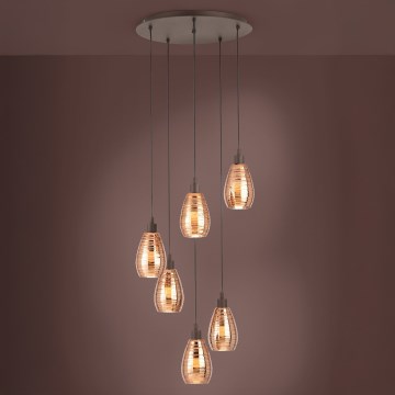 Eglo - Полилей на въже 6xE27/60W/230V