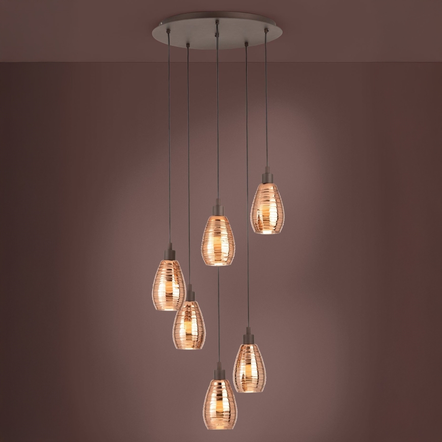 Eglo - Полилей на въже 6xE27/60W/230V