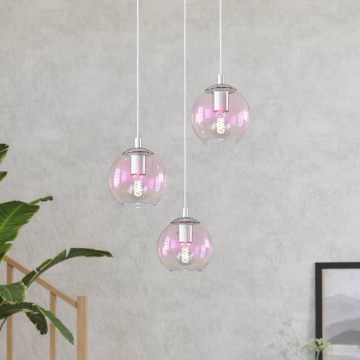 Eglo - Полилей на кабел 3xE27/60W/230V лъскав хром