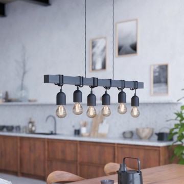 Eglo - Полилей на кабел TOWNSHEND 6xE27/60W/230V