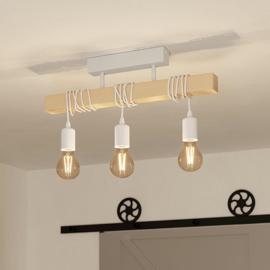 Eglo - Полилей повърхностно монтиран TOWNSHEND 3xE27/60W/230V