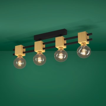 Eglo - Полилей за повърхностен монтаж 4xE27/40W/230V черен/кафяв