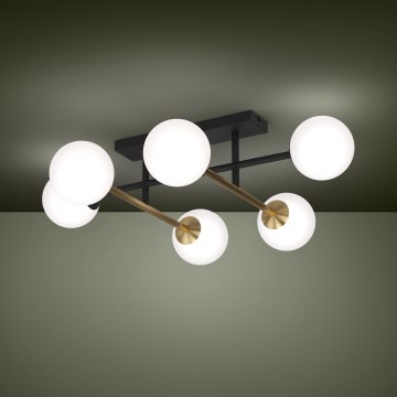 Eglo - Полилей за повърхностен монтаж 6xE14/40W/230V златист/черен