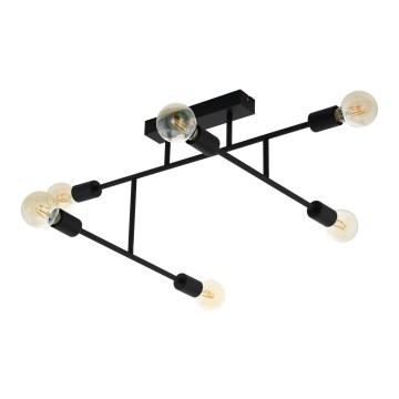 Eglo - повърхностно монтиран Полилей 6xE27/40W/230V черна