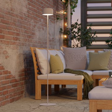 Eglo - Соларна презареждаема подова LED лампа с докосване, 2,8 W / 3,7 V, 1800 mAh, IP44, бяла