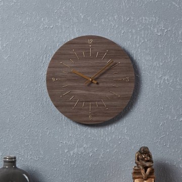 Eglo - Стенен часовник 1xAA Ø 30 см кафяв