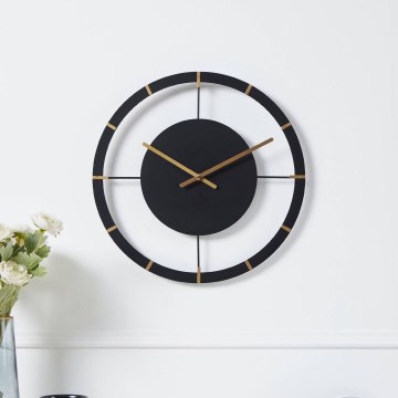 Eglo - Стенен часовник 1xAA Ø 40 см черен/златист