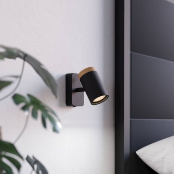 Eglo - стенен точков аплик за баня 1xGU10/3W/230V IP44 черно/бежово