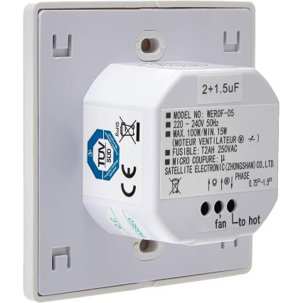 Eglo - Стенен контролер за вентилатор 100W/230V