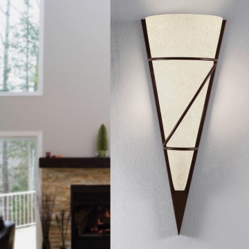 Eglo - Стенна лампа 1xE14/60W антично кафява/бяла