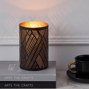 Eglo - Свещник 15x10 см черен/златист