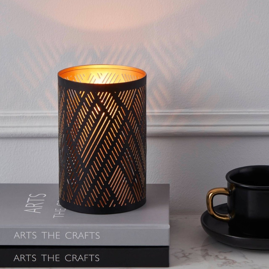 Eglo - Свещник 15x10 см черен/златист