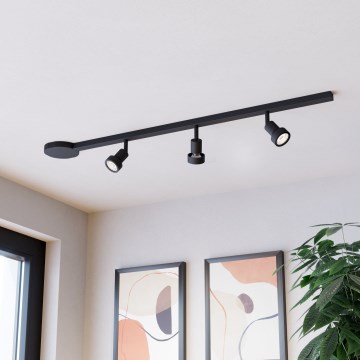 Eglo - Точково осветително тяло 3xGU10/10W/230V черно