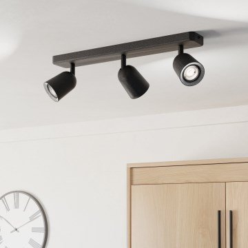 Eglo - Точково осветително тяло 3xGU10/10W/230V черно