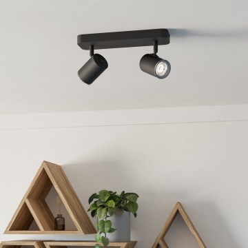 Eglo - Точково осветително тяло за баня 2xGU10/5W/230V IP44 черно