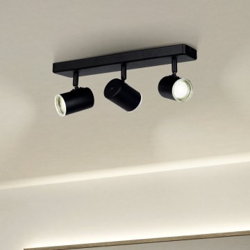 Eglo - Точково осветително тяло за баня 3xGU10/5W/230V IP44 черно