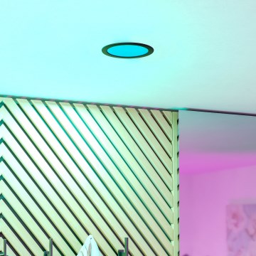 Eglo - Вградено димируемо LED RGBW осветително тяло за баня LED/9,5W/230V 2700-6500K диам. 16,8 см IP44 черно