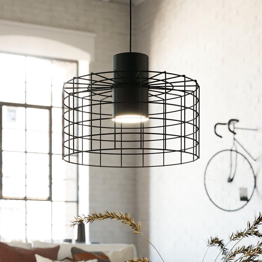 Eglo - Висящ полилей 1xE27/40W/230V Ø 38 см черен