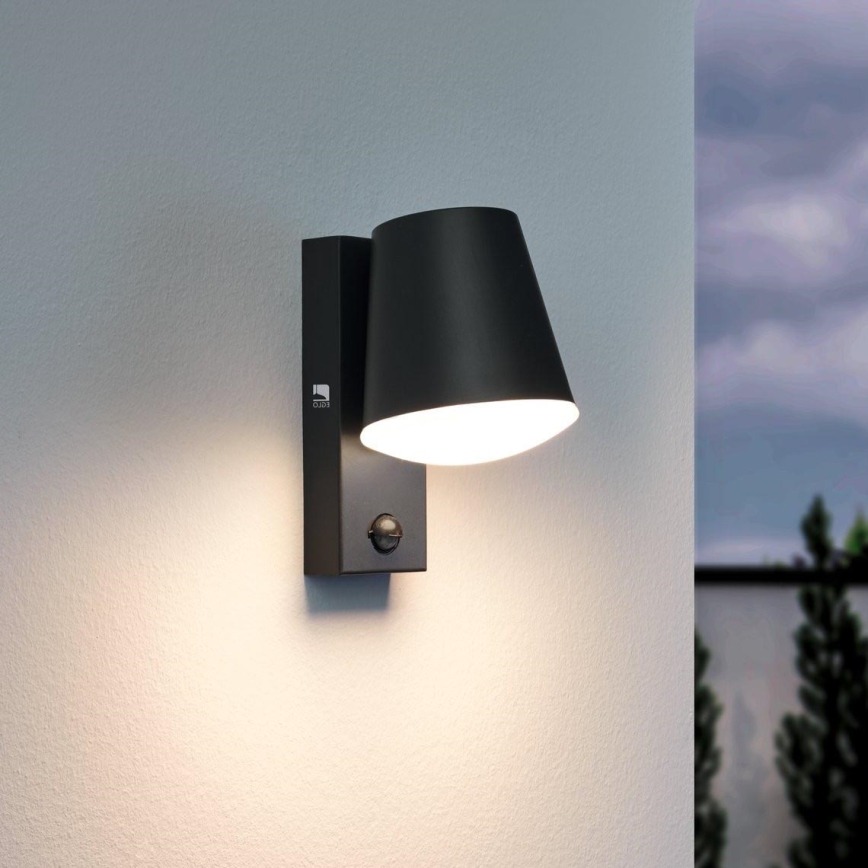 Eglo - Външна, настенна лампа със сензор 1xE27/10W/230V IP44