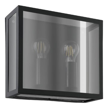 Eglo - Външно стенно осветително тяло 2xE27/40W/230V IP44 черно